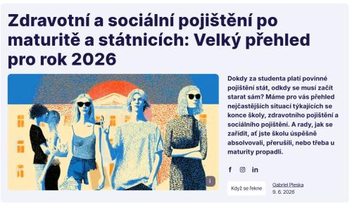 Zdravotní a sociální pojištění po maturitě